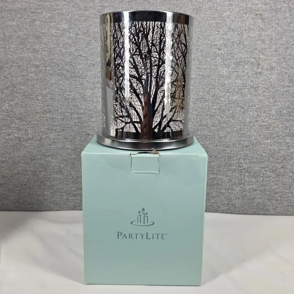 PARTYLITE ENCHANTED WOODLAND VOTIVE HURRICANE – RARE RETIRED – NIB – P90931